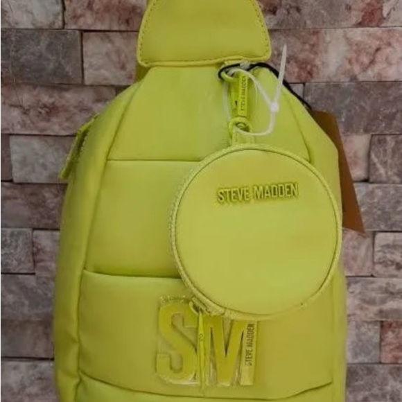Steve Madden Handbags - Steve Madden Green Backpack with Structured Design and Padded Sections